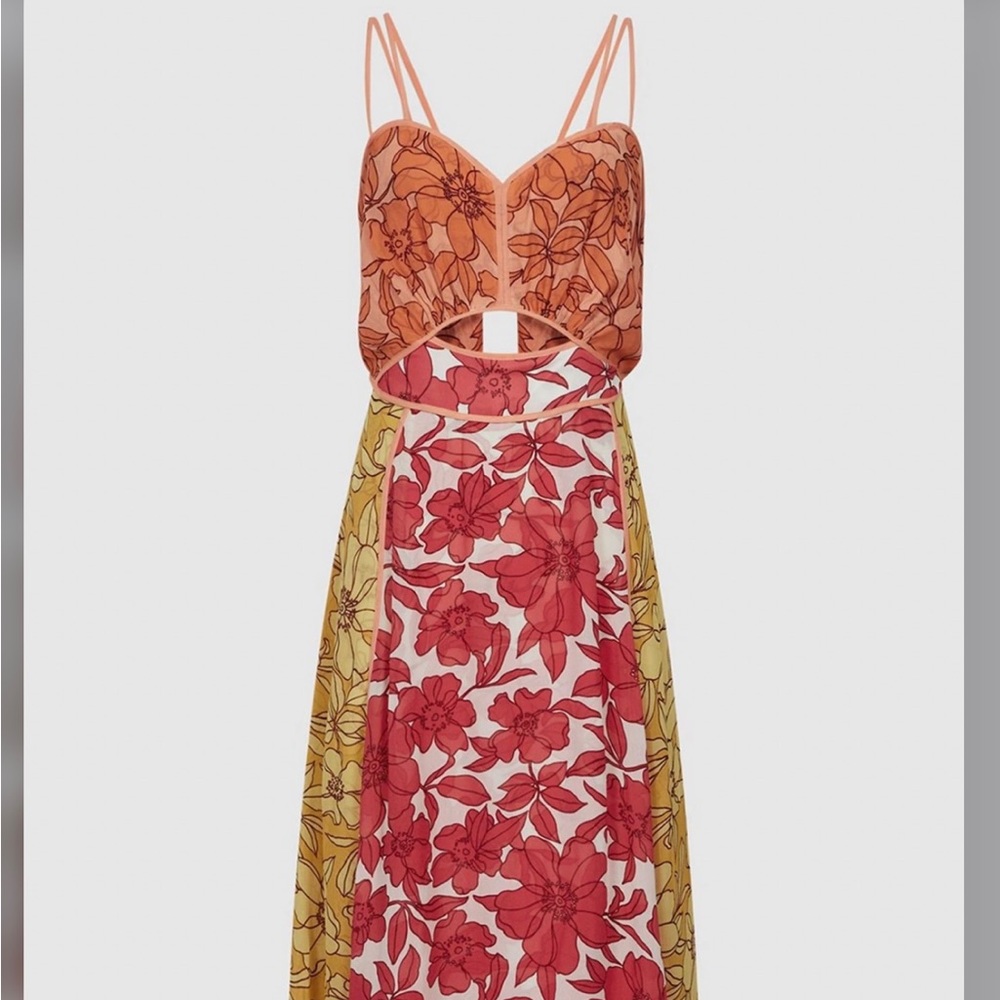 Reiss Isla Cut-Out Resort Midi Dress, Size 4